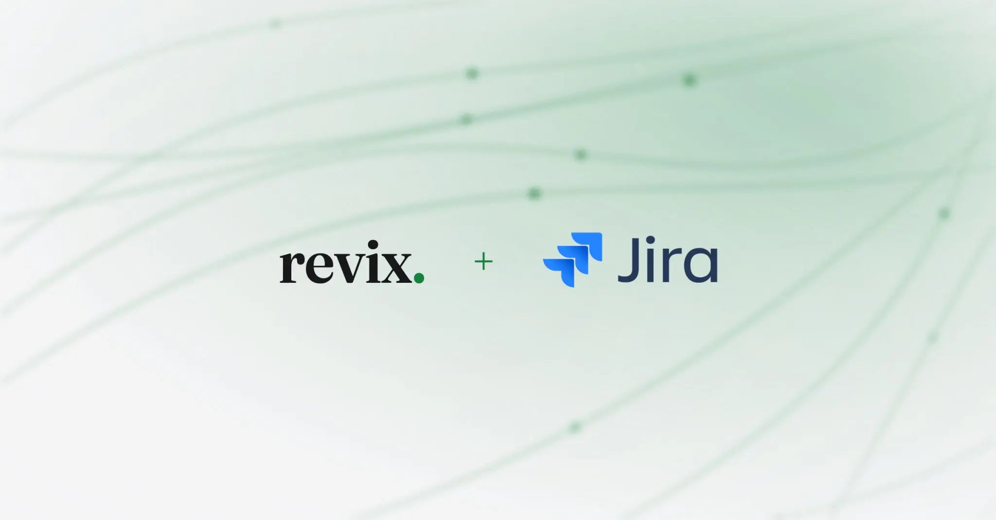 The revix wordmark next to the Jira logo on a light gradient background